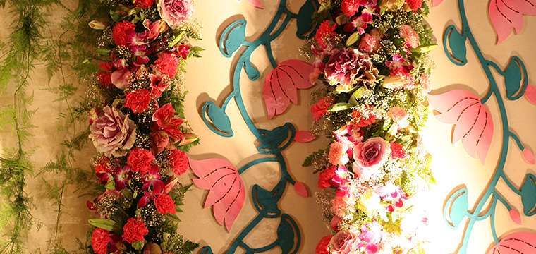 wooden cutwork with flowers