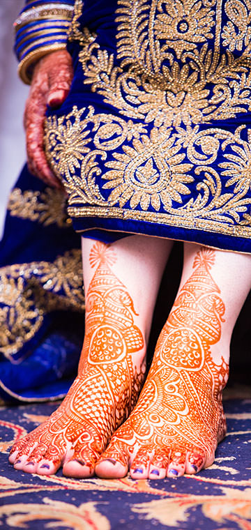 Bride with mehndi